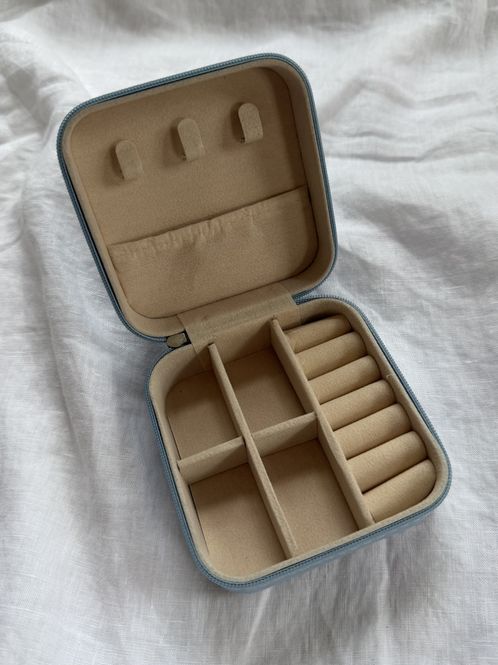 Hovedbilde Reisesmykkeskrin - liten - lysblå