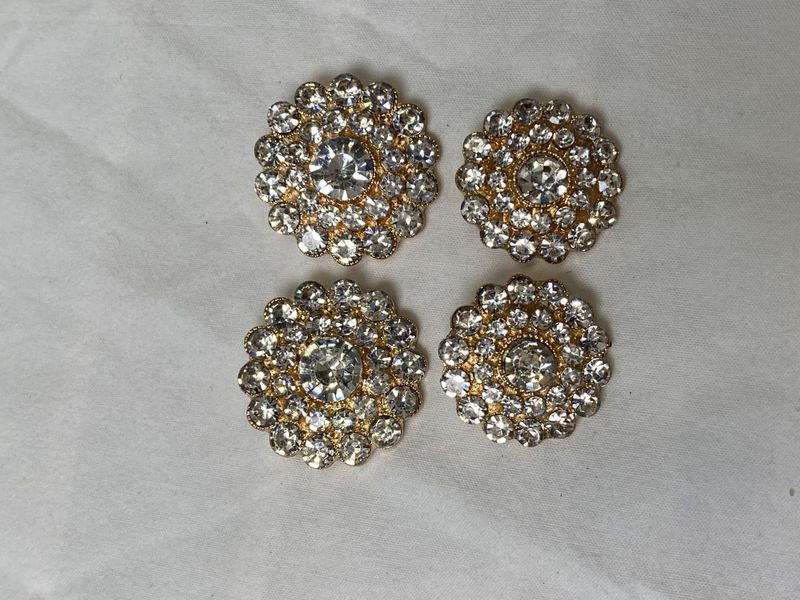 Elegante bling knapper - gull