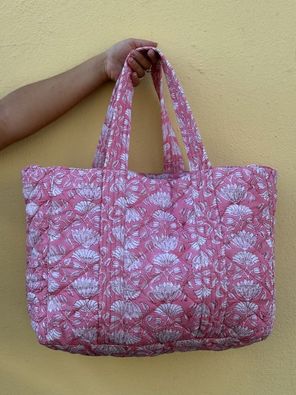 Julie - weekend bag blockprint