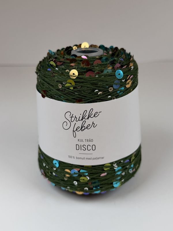 200g Disco #1262 Grønn med flerfarga paljetter