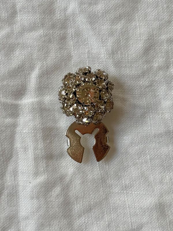 Button covers - krystall bling - sølv