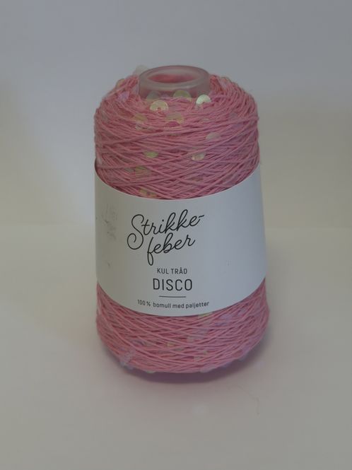 Hovedbilde 100g Disco Rosa med rainbow paljetter #1233R
