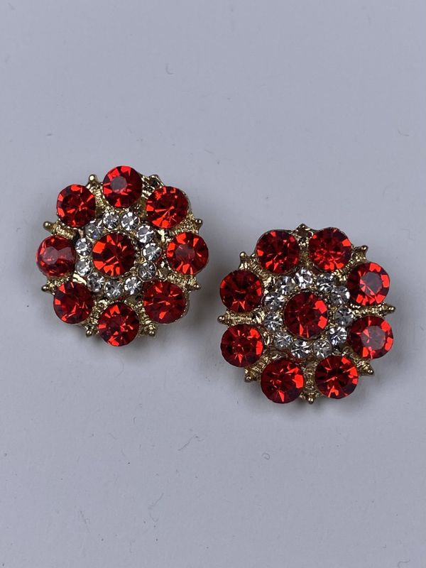 Røde bling knapper 