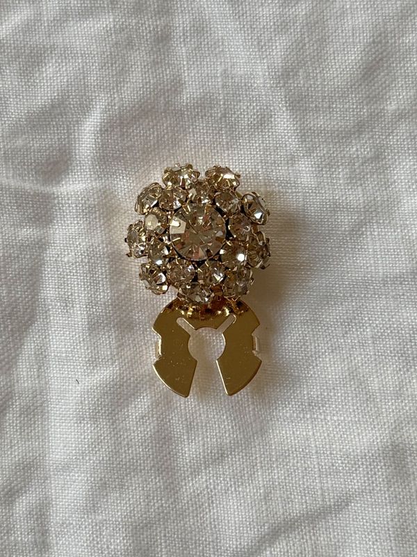 Button covers - krystall bling - gull