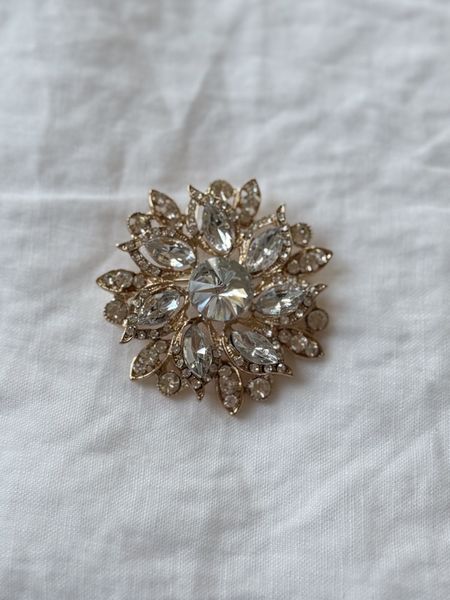 Hovedbilde Brosje stor blomst - krystall