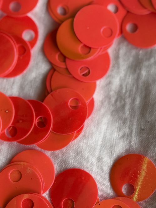 Hovedbilde Store paljetter - blank neon peach