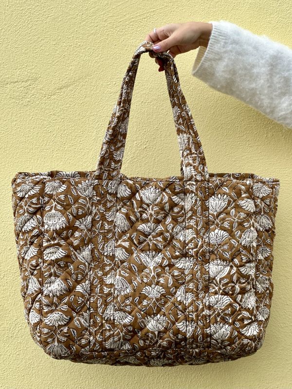 Monica - weekend bag blockprint